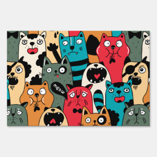 The crowd of cats sign