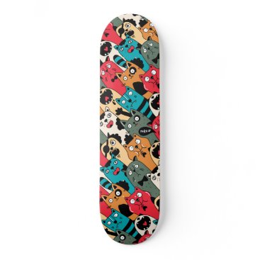 The crowd of cats skateboard