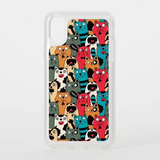 The crowd of cats speck iPhone XS case (Front)