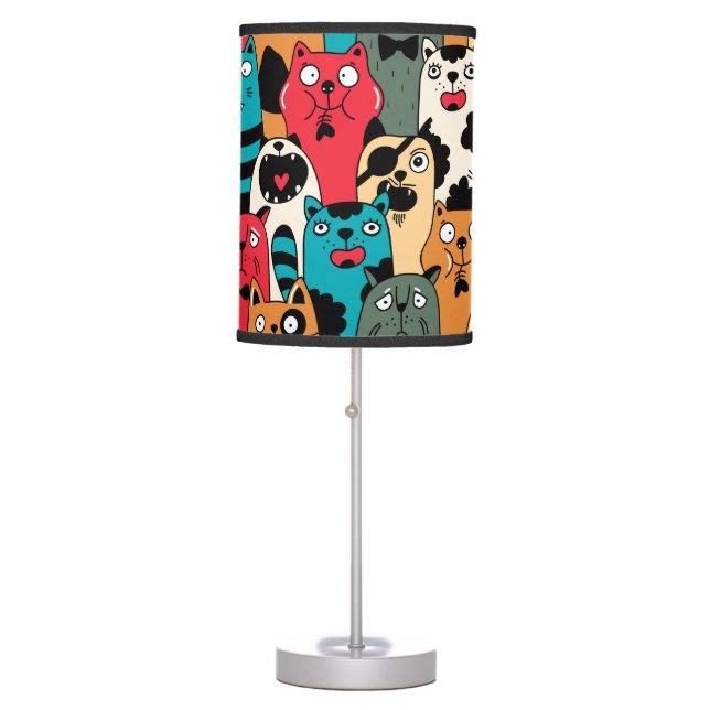 The crowd of cats table lamp (Front)