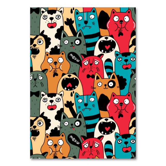 The crowd of cats table number (Front)