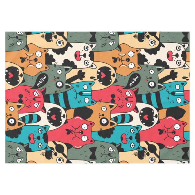 The crowd of cats tablecloth (Front (Horizontal))