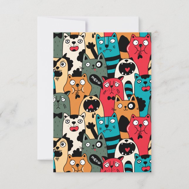 The crowd of cats thank you card (Front)