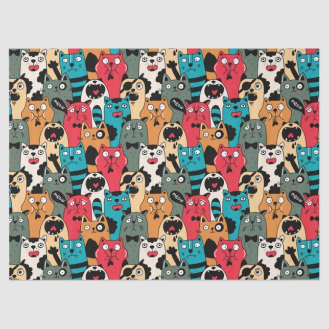 The crowd of cats tissue paper (Front)