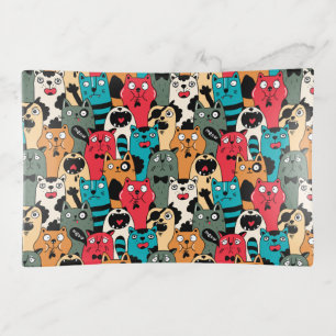 The crowd of cats trinket tray