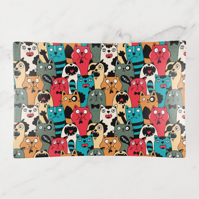 The crowd of cats trinket tray (Front)
