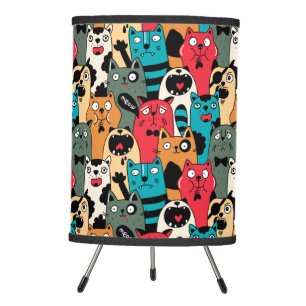The crowd of cats tripod lamp