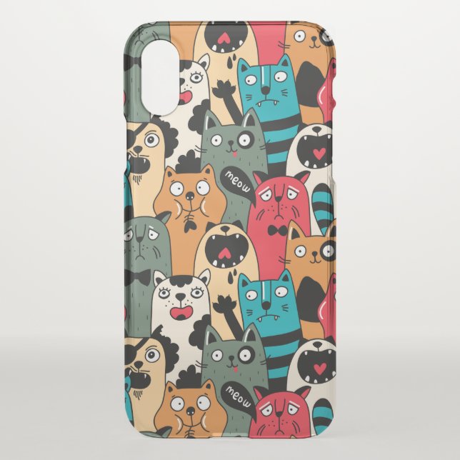 The crowd of cats uncommon iPhone case (Back)