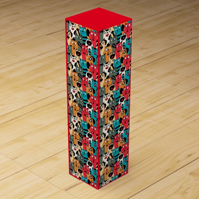 The crowd of cats wine box (Front)