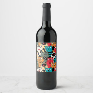 The crowd of cats wine label