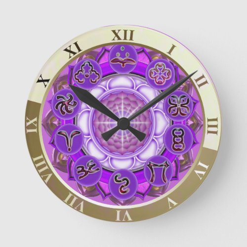 The Crown Chakra Mandala Round Clock