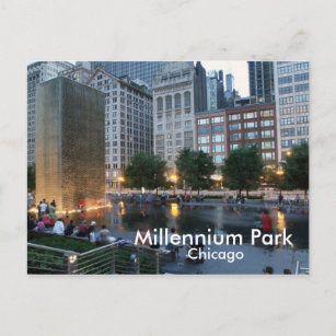 The Crown Fountain, Millennium Park, Chicago Postcard