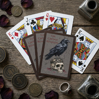 The Crown Remains Gothic Raven Skull Poker Cards