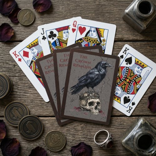 The Crown Remains Gothic Raven Skull Poker Cards