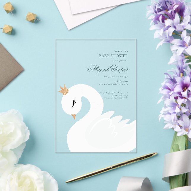 The Crowned Swan Acrylic Invitations (Insitu (Wedding))