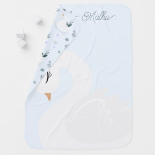 The Crowned Swan Baby Blanket