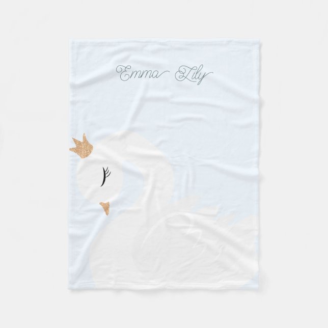 The Crowned Swan Fleece Blanket (Front)