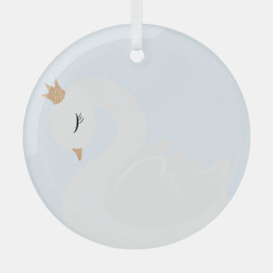 The Crowned Swan Glass Ornament
