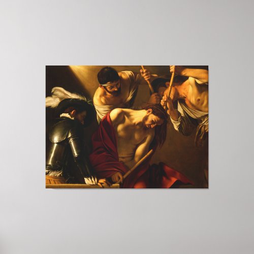 The Crowning with Thorns by Caravaggio 1602_1604 Canvas Print