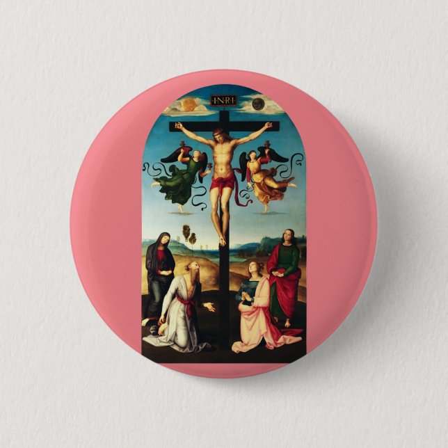 The Crucified Christ with the Virgin Mary Button (Front)