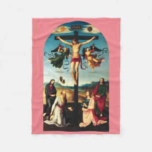 The Crucified Christ with the Virgin Mary Fleece Blanket