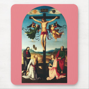 The Crucified Christ with the Virgin Mary Mouse Pad