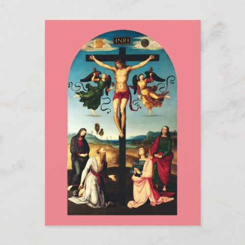 The Crucified Christ with the Virgin Mary Postcard