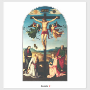 The Crucified Christ with the Virgin Mary Sticker