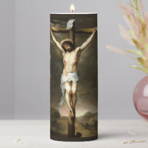 The Crucifixion, Bartolomé Estebán Murillo Pillar Candle
