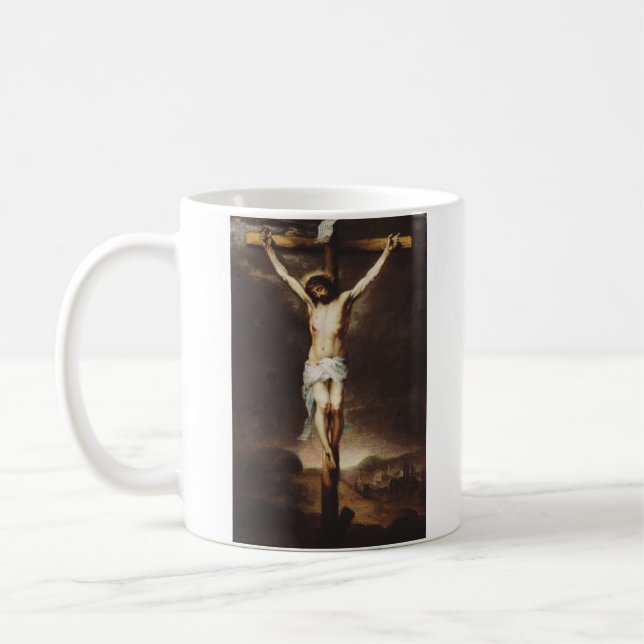 The Crucifixion by Bartolome Esteban Murillo Coffee Mug (Left)