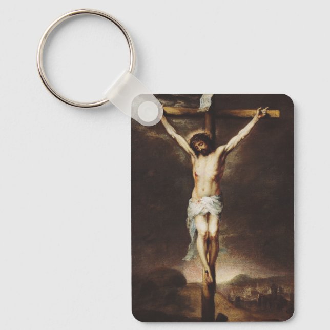 The Crucifixion by Bartolome Esteban Murillo Keychain (Front)
