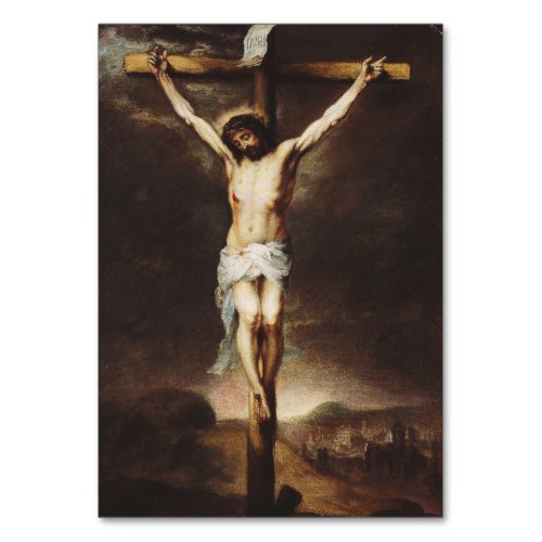 The Crucifixion by Bartolome Esteban Murillo Table Number