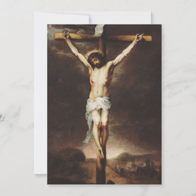 The Crucifixion by Bartolome Esteban Murillo Thank You Card (Front)
