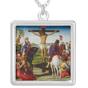 The Crucifixion by Benvenuto di Giovanni Silver Plated Necklace