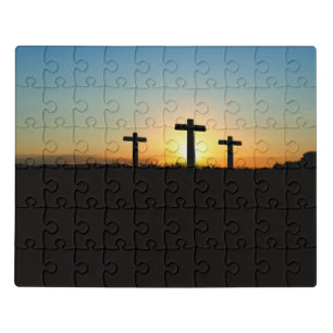 The Crucifixion Crosses at Sunset Jigsaw Puzzle