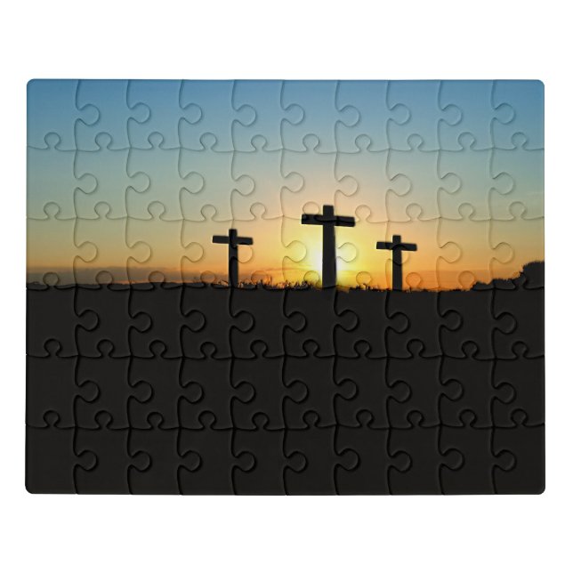 The Crucifixion Crosses at Sunset Jigsaw Puzzle (Puzzle Horizontal)