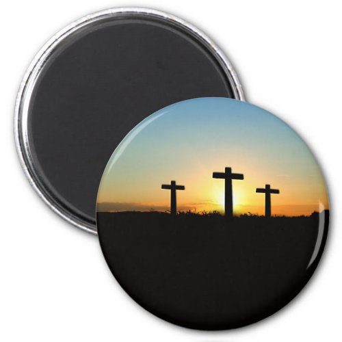 The Crucifixion Crosses at Sunset Magnet