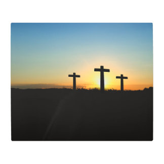 The Crucifixion Crosses at Sunset Metal Print