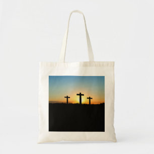 The Crucifixion Crosses at Sunset Tote Bag