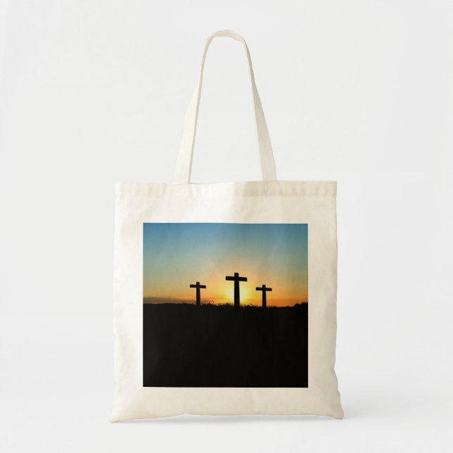 The Crucifixion Crosses at Sunset Tote Bag (Front)