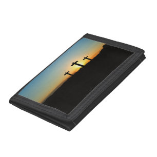 The Crucifixion Crosses at Sunset Tri-fold Wallet