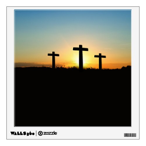 The Crucifixion Crosses at Sunset Wall Decal