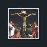 THE CRUCIFIXION FROM THE ISENHEIM ALTAR PIECE. CANVAS PRINT<br><div class="desc">THE CRUCIFIXION FROM THE ISENHEIM ALTAR PIECE.</div>