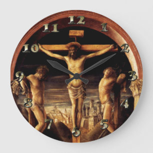 The Crucifixion of Jesus by Vincenzo Foppa - 1456 Large Clock