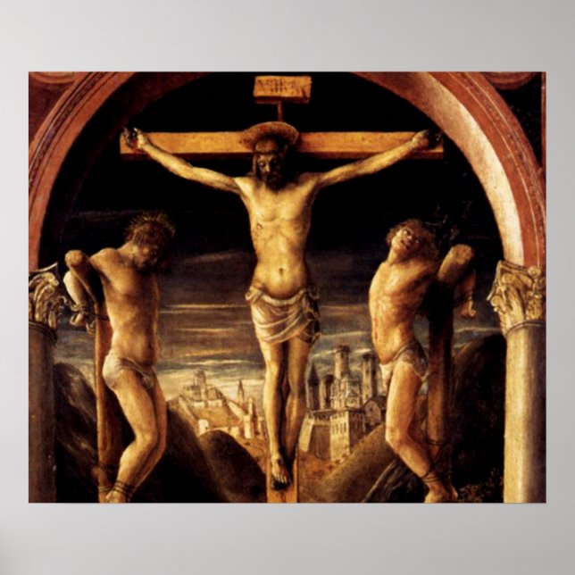 The Crucifixion of Jesus by Vincenzo Foppa - 1456 Poster (Front)