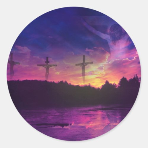 The Crucifixion of Jesus Christ Classic Round Sticker