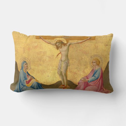 The Crucifixion _ Sano di Pietro Fine Art Lumbar Pillow