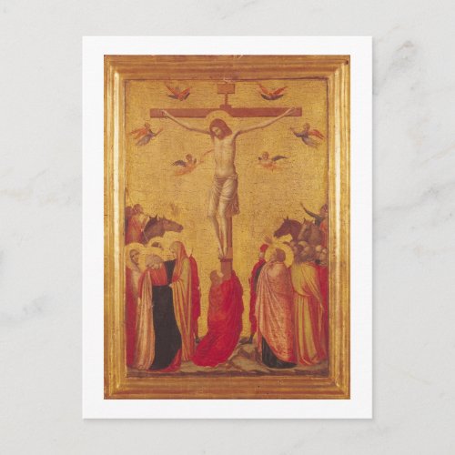 The Crucifixion tempera on panel Postcard