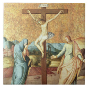 The Crucifixion with the Virgin and St John the Ev Ceramic Tile