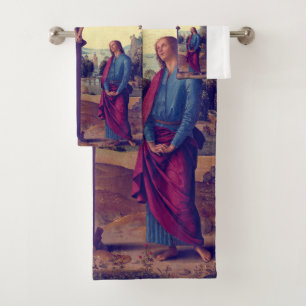 The Crucifixion with the Virgin by Pietro Perugino Bath Towel Set